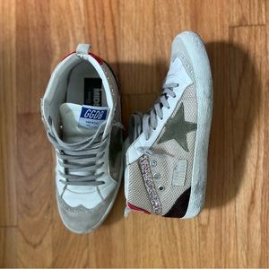 Golden Goose MidStar Mixed Leather Net Sneakers